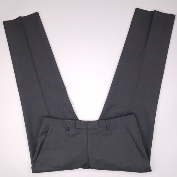 Hugo Boss Flat Front Gray Pants 32x29 Mens Sharp1 - Picture 2 of 8